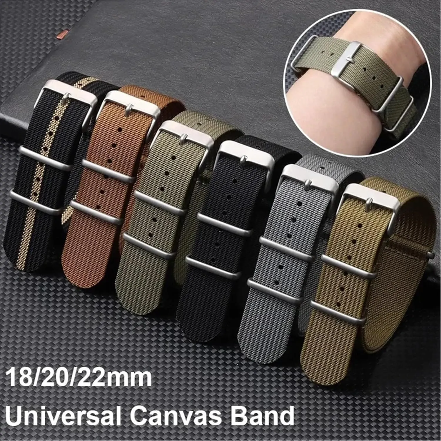Band 18mm 20mm mist 22mm Soft Sport Wristbelt Universal Braided Smartwatch Band Men Women Nylon Canvas Watch 