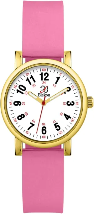 Band, 3 theme crust ATM Water Resistant?? Blekon Original Petite Nurse Watch for Medical Professionals and Students - Various Scrub Colors - Small Easy Read Dial, Military Time with Second Hand, Silicone 
