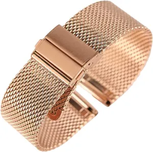 Band Bracelet 18mm/20mm/22mm Strap Mesh Stainless Steel Indonesia Folding Clasp Bracelet Replacement 