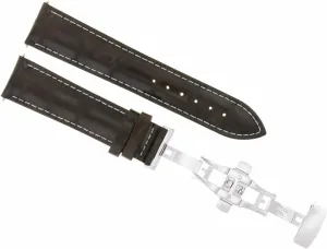 Band Strap Compatible With IWC conjunction prize sufficient assail Pilot Portugues Deploy Clasp Dark Brown With White Stitching Ewatchparts 18mm Leather Watch 