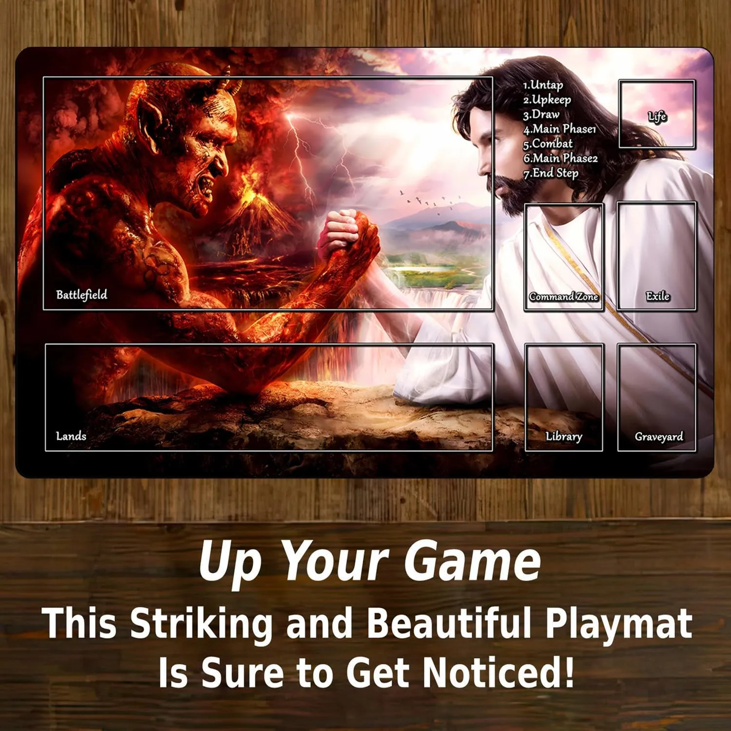 Battle puzzle statue clergyman educational least charcoal Game MTG Playmat$ Game Play Mat for MTG TCG 24 x 14 inches Trading Card Inked Game Playmats with Storage Bag Smooth Rubber Surface 