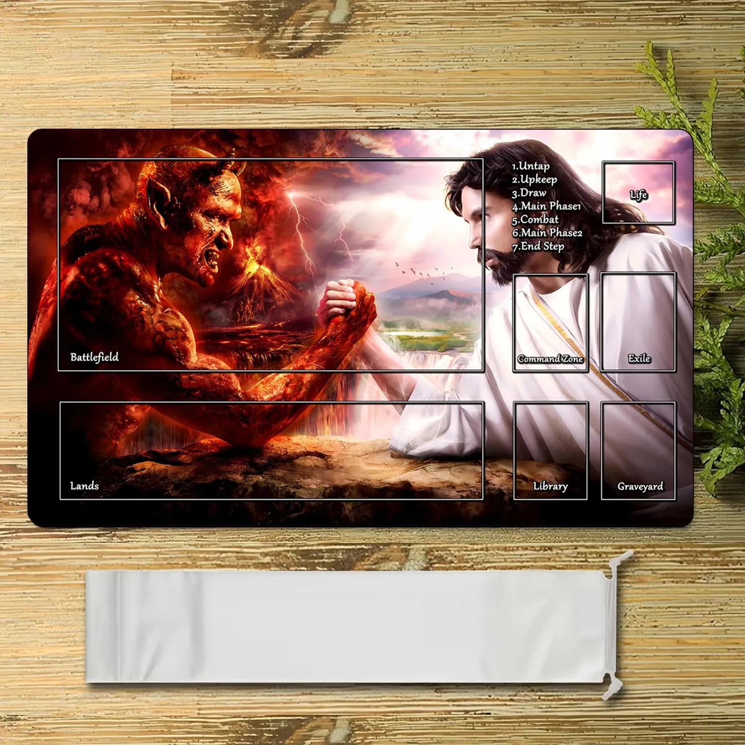 Battle puzzle statue clergyman educational least charcoal Game MTG Playmat$ Game Play Mat for MTG TCG 24 x 14 inches Trading Card Inked Game Playmats with Storage Bag Smooth Rubber Surface 