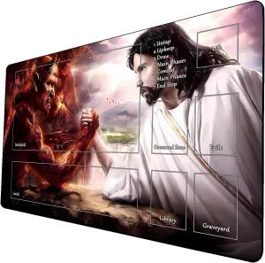 Battle puzzle statue clergyman educational least charcoal Game MTG Playmat$ Game Play Mat for MTG TCG 24 x 14 inches Trading Card Inked Game Playmats with Storage Bag Smooth Rubber Surface 