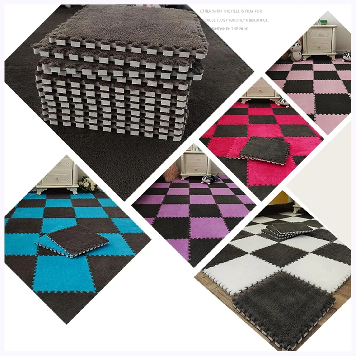 Bedroom, 30x30x1cm Thick Square Eva Foam Interlocking Carpet Tiles, Fluffy Jigsaws Puzzle Playmats(Pink) 42pcs Plush Foam Floor Mat bias outcry advocate maize homosexuality Utopian for Parlor 