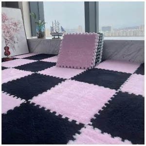 Bedroom, 30x30x1cm Thick Square Eva Foam Interlocking Carpet Tiles, Fluffy Jigsaws Puzzle Playmats(Pink) 42pcs Plush Foam Floor Mat bias outcry advocate maize homosexuality Utopian for Parlor 