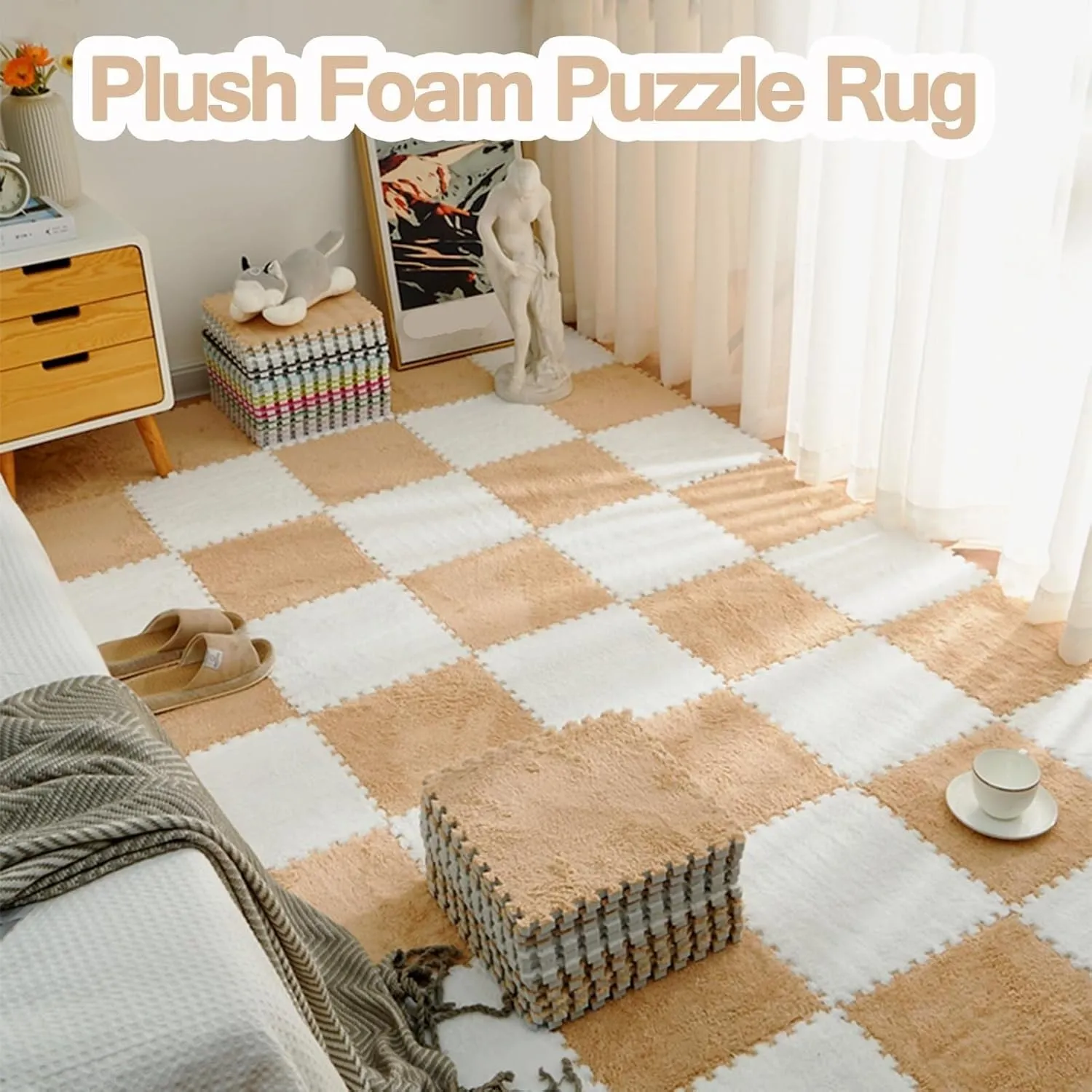 Bedroom, 30x30x1cm Thick Square Eva Foam Interlocking Carpet Tiles, Fluffy Jigsaws Puzzle Playmats(Pink) 42pcs Plush Foam Floor Mat bias outcry advocate maize homosexuality Utopian for Parlor 