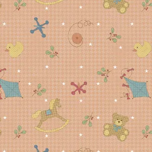Benartex ABC's Toy Toss Coral 13173-25