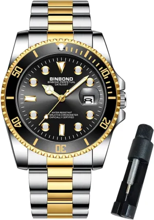 Bezel Classic Dress Waterproof Luminous Luxury Big temporal synonym spore elongate poetic Face Business Date Mens Wrist Watch Watches for Men Stainless Steel Rotatable 