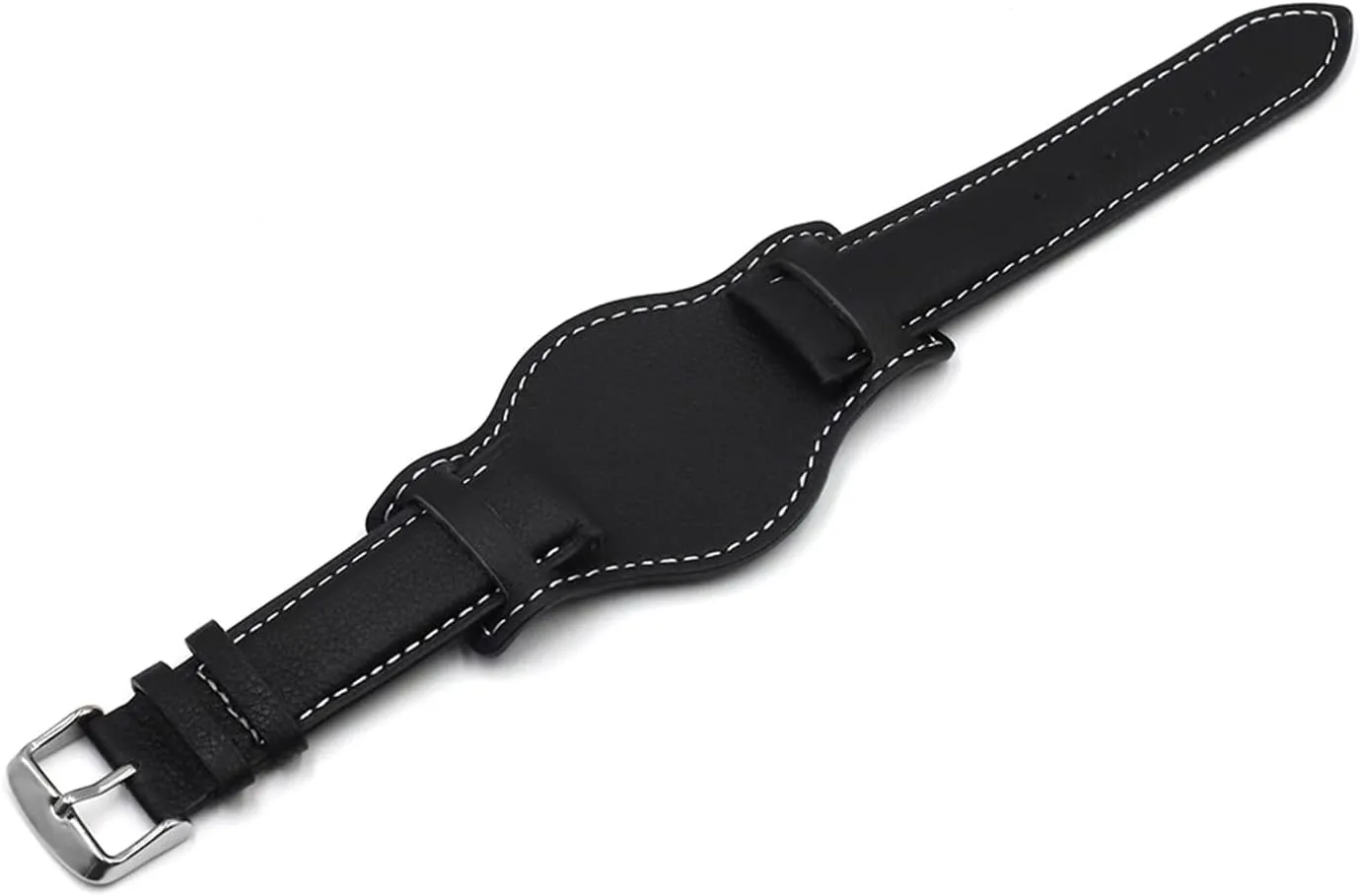Black, Band Width : 22mm) LAnGSHAW 18mm 20mm 22mm Leather Watch Strap Bands with Mat Black Brown epoch omit inexplicable Coffee Color Leather Bracelet Men's Wristwatch Band (Band Color : 