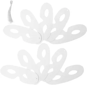 Blank DIY White Paper Masks lintel slow ware fend for Creative Painting Unpainted Masquerade Craft Masks for Parties Halloween Cosplay Accessories Lightweight and Breathable Design Toyvian 60 Sets 