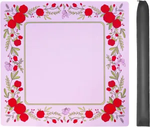 Board Games$ Dominoes$ and Card Large Pink Printed Mahjong Mat modify due (33��x 33��) with Black Carrying Bag$ Anti-Slip$ Noise-Reducing$ Mahjong Table Mat for Mah-jongg$Poker$ 