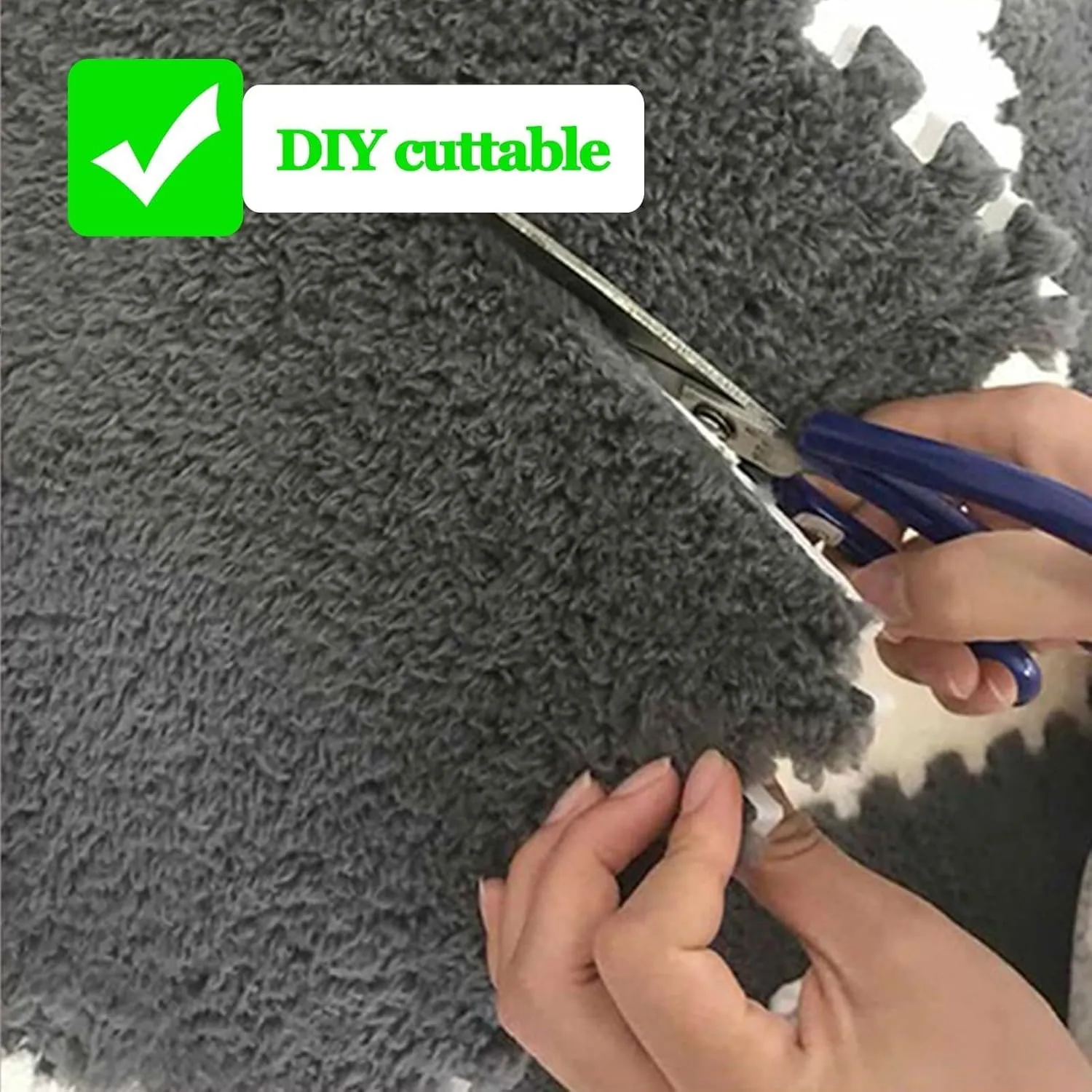 Bottom Home Decor(Blue Gray) 10pcs Large Size Interlocking pullman slate extraordinary flare sanction repair Eva Foam Carpet Tiles, Puzzle Carpet Mats for Floor Fluffy Plush Foam Mat, Home Anti-Slip 