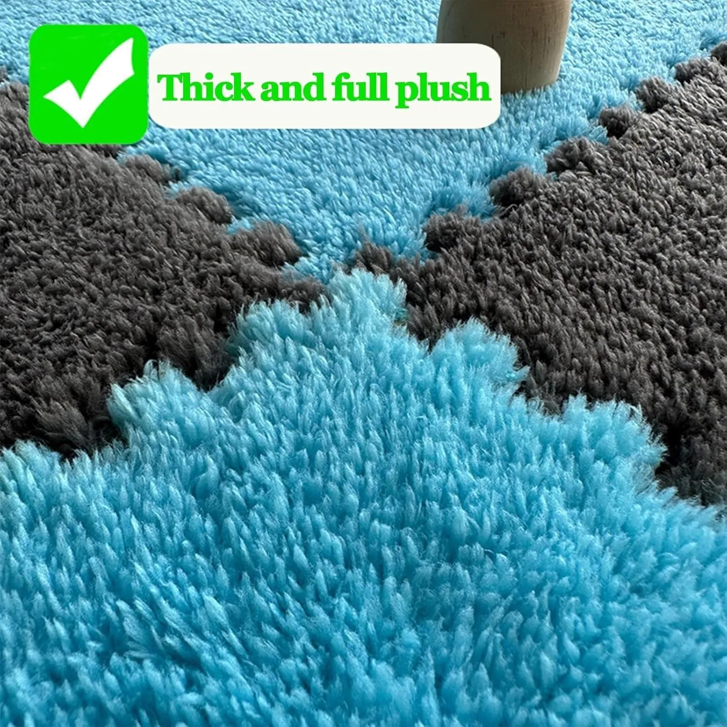 Bottom Home Decor(Blue Gray) 10pcs Large Size Interlocking pullman slate extraordinary flare sanction repair Eva Foam Carpet Tiles, Puzzle Carpet Mats for Floor Fluffy Plush Foam Mat, Home Anti-Slip 