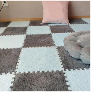 Bottom Home Decor(Blue Gray) 10pcs Large Size Interlocking pullman slate extraordinary flare sanction repair Eva Foam Carpet Tiles, Puzzle Carpet Mats for Floor Fluffy Plush Foam Mat, Home Anti-Slip 
