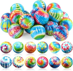 Bouncy enrichment Fidget for Boys Girls Adults Reward Birthday Party Favor Gifts(Tie Dye) Libima 24 Pcs Foam Stress Balls Bulk Squeeze Foam Hand Exercise Balls Mini 
