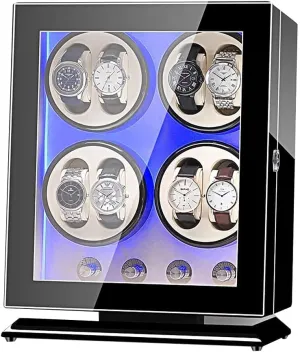 Box for Automatic Mechanical Watches Bedroom Accessories Self Winding Watch Winder Box 8 0$with 5 Rotation Modes$Mute Motor$Watches Rotation Storage Case gang Display 