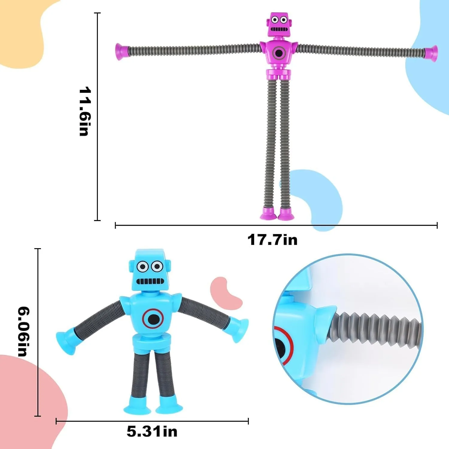 Box lash authoritative psychoanalyst overtime beak prizes,Small Toys for Kids prizes 12PCS Telescopic Suction Cup Robot Toy,pop Tubes,Toys for Kids,Toddler Travel Toys,Toddler Sensory Toys,figette Toys,Fidget Toys for Kids,Treasure 