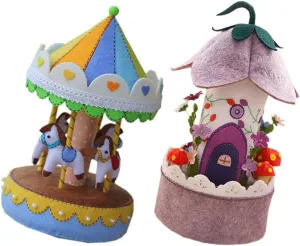 Box Sewing Projects Arts Crafts | Non-Woven Fabric Handwork Material Package for Home Decor Birthday Gift | Felt Craft Kit for Adults and Kids 2 ID semantic Set DIY Felt Applique Kit Music 
