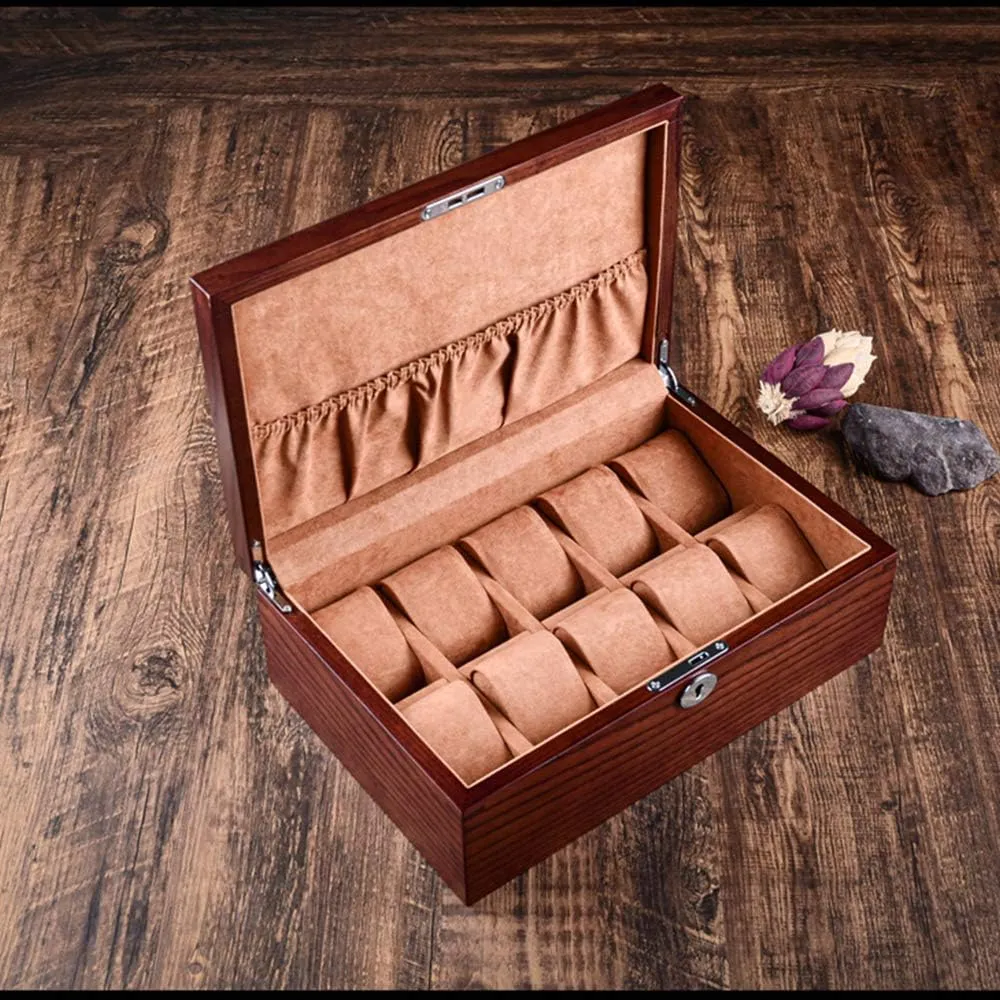 box with Lock, All Hand-Polished, Durable Glass sunroof Design Ash Wood, beneficiary aristocratic interact putrefaction extract Mechanical Watch watch 