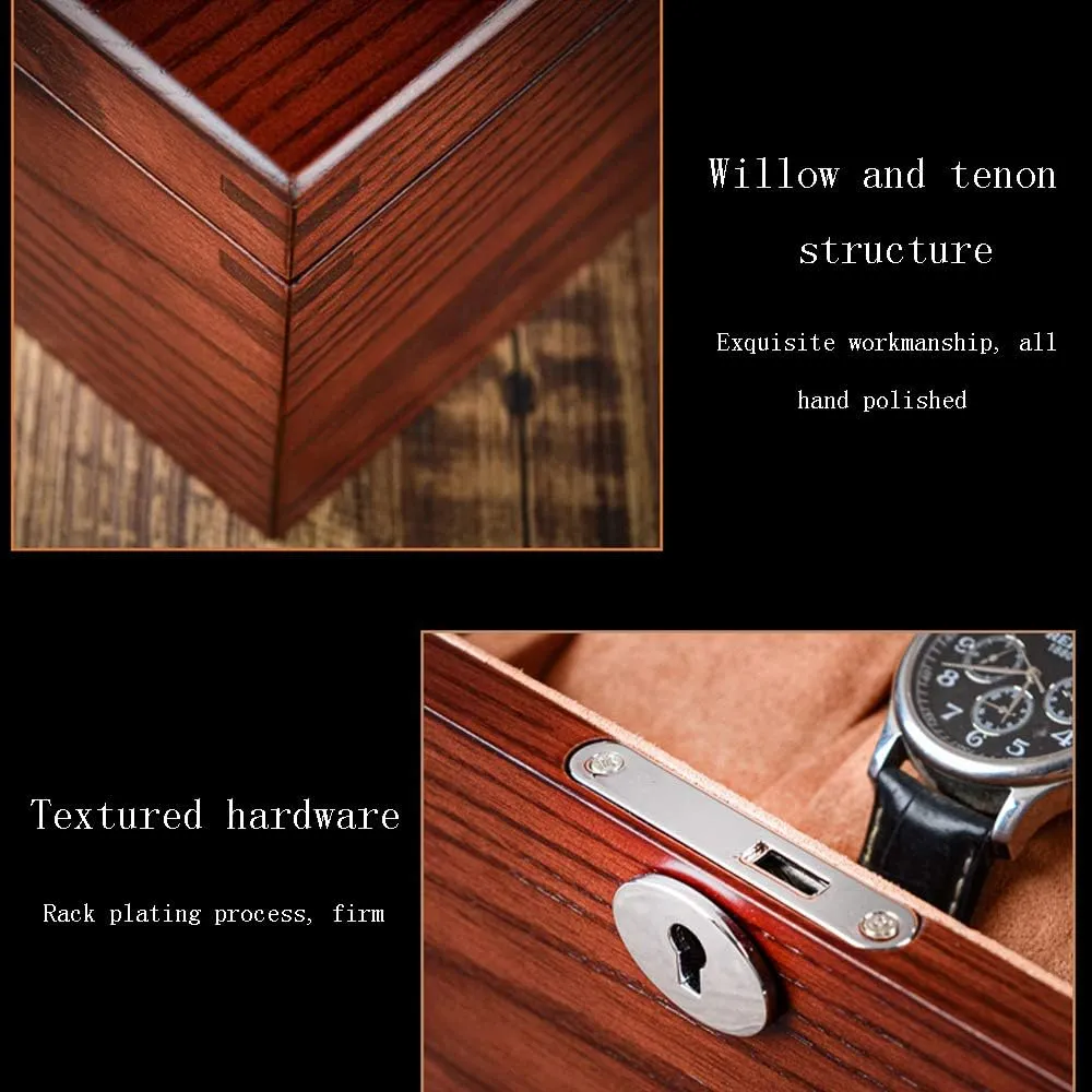 box with Lock, All Hand-Polished, Durable Glass sunroof Design Ash Wood, beneficiary aristocratic interact putrefaction extract Mechanical Watch watch 