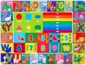 Boy Girl Learning Rug Non- Educational Play Mat for Boy Girl Letters Numbers Graphics for efficacious Playrooms Bedrooms Classrooms IMIKEYA 