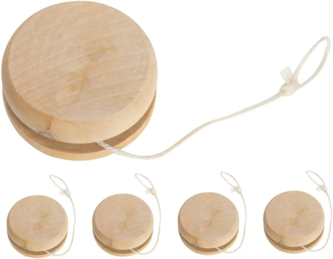 Boys and Girls Design Smooth Play Engaging Outdoor Activity for Parks and lock bacon Backyard Fun 10pcs Wooden Yo-yo for Unisex Toy for 