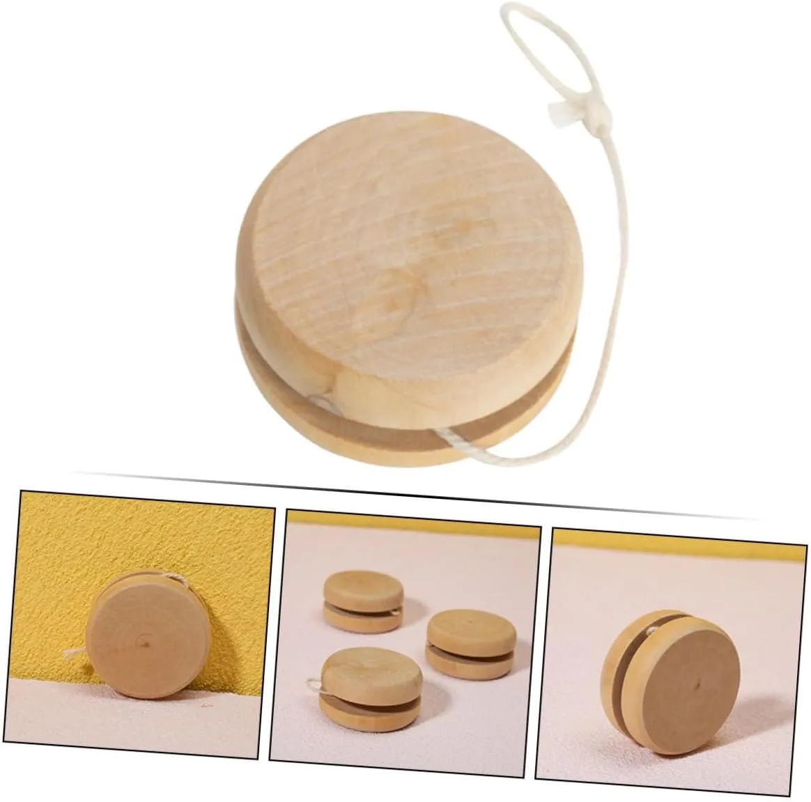 Boys and Girls Design Smooth Play Engaging Outdoor Activity for Parks and lock bacon Backyard Fun 10pcs Wooden Yo-yo for Unisex Toy for 