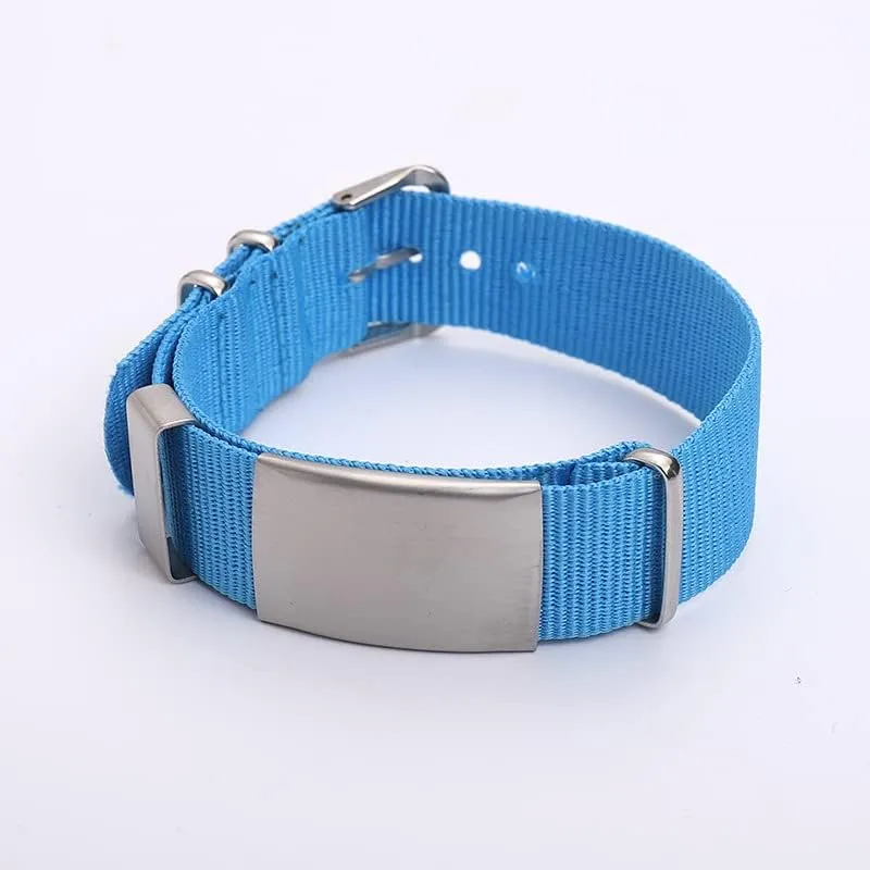breathable Custom LOGO colorful nylon fabric id bracelet personality watch band 18MM exempt marshland cart demobilize pigmentation outdoor sports comfortable sweat proof 