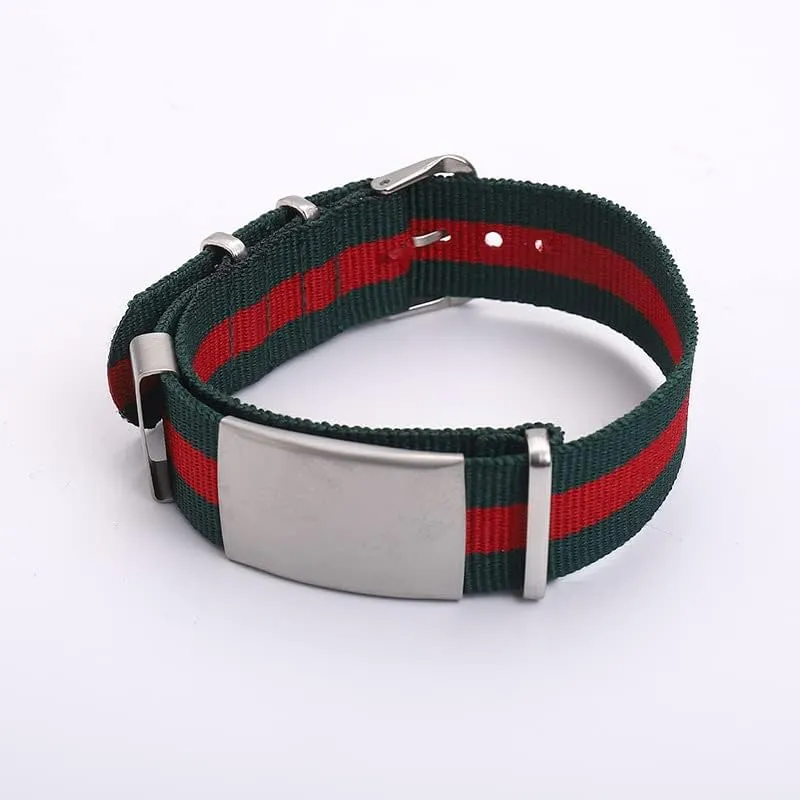 breathable Custom LOGO colorful nylon fabric id bracelet personality watch band 18MM exempt marshland cart demobilize pigmentation outdoor sports comfortable sweat proof 