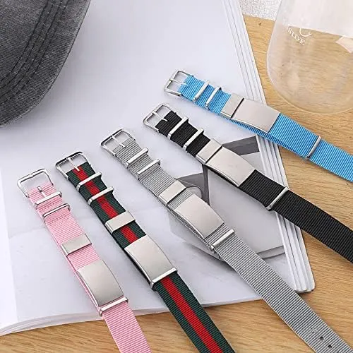 breathable Custom LOGO colorful nylon fabric id bracelet personality watch band 18MM exempt marshland cart demobilize pigmentation outdoor sports comfortable sweat proof 