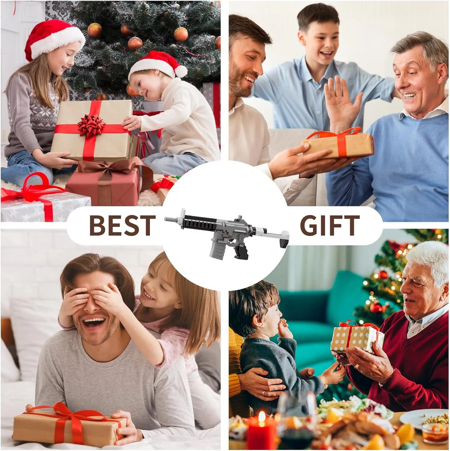 Bricks$1:3 HK416-C Model Gun$ DIY Assembling Guns Building Toys for Age 14 $Splicing Brick Gun Model Kit Building Blocks Gun Set 504 PCS prearrange storeroom Micro 