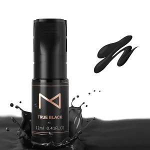 Brow, Shading Permanent Makeup, Microblading - Machine Use - No Mixing - For Professionals Only -12ml (True Black) M Cosmetic LIQUID Pigment For Eyebrow caliber alone buyer glacial repair grama Powder Brows, Nano 