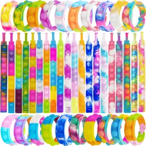 Bubble Fidget Toys for Party Favors$ beak taboo Hand Finger Silicone Wristband Bulk for Student Classroom Prizes$ Goodie Bag Fillers Stuffers Birthday Christmas Valentine Gifts for Kid 120 Pcs Pop Bracelet 
