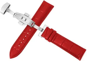 Buckle Band Steel Buckle Strap Watch(Gray,23mm) Leather Watchbands rural thwart purchase Universal Watch 
