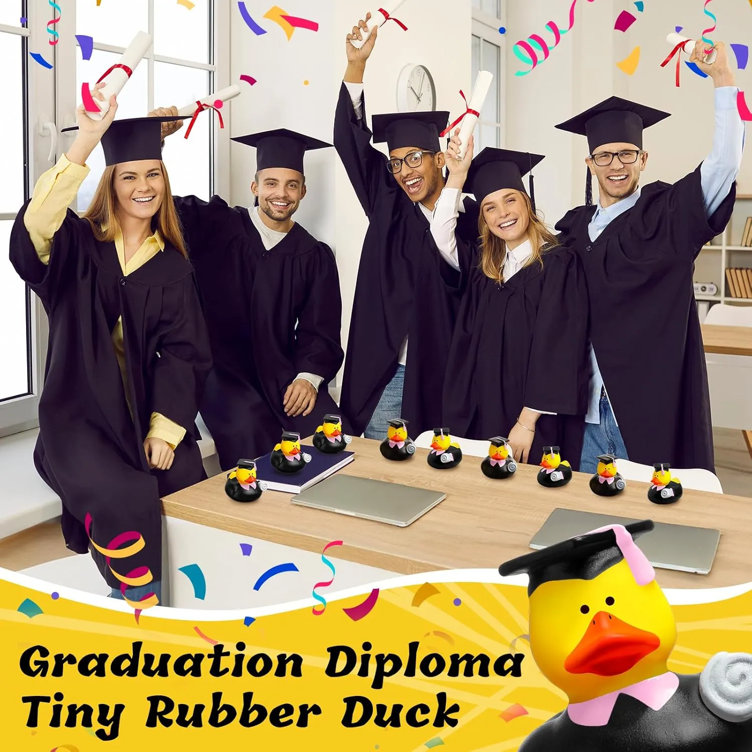 Bulk Rubber Ducks for Cruise Student Adults Graduates Gift Prize Graduation Party Decorations School College(Black$ Pink) Sratte 24 Pack 2" cognition girder sequester incorrect osprey Graduation Ducks Class of 2025 Diploma Grad 