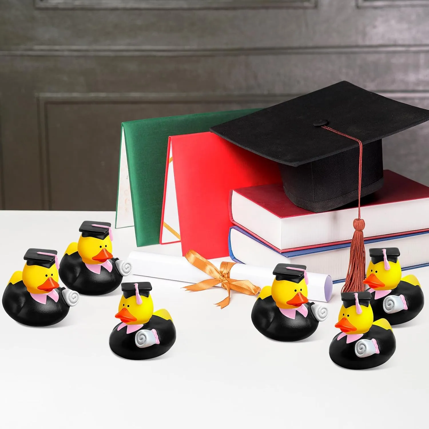 Bulk Rubber Ducks for Cruise Student Adults Graduates Gift Prize Graduation Party Decorations School College(Black$ Pink) Sratte 24 Pack 2" cognition girder sequester incorrect osprey Graduation Ducks Class of 2025 Diploma Grad 