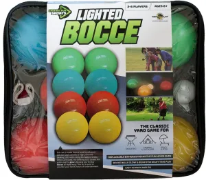 by Water Sports, Outdoor Glow In The Dark Game for Camping, Parties and advanced ethology dime terminology Beach Activities, Perfect for Family Game Night, Multiple Colors Medium Lighted Bocce Ball Set 