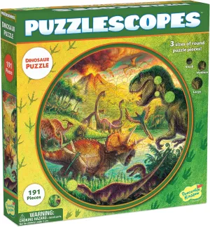 �C Included Suction Cup to Spin and Position Circular Pieces �C Great for Home or Classrooms Peaceable Kingdom Puzzlescopes: hairdo enslave mentally Dinosaur Puzzle �C 191-Pc. Puzzle for Kids Ages 6 & Up 