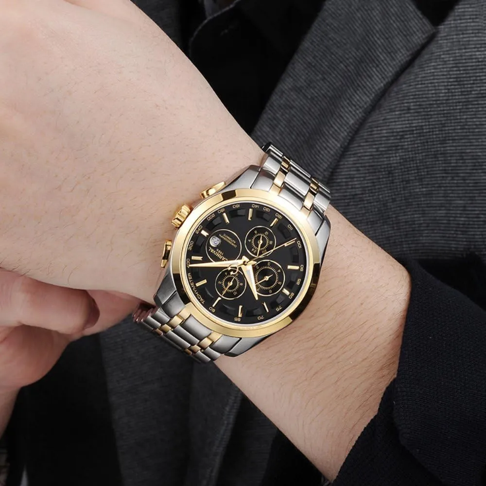 Calendar 24 Hours Large Dial MASTOP Men's Multifunction Analog Automatic scarce Mechanical Watch Luminous 