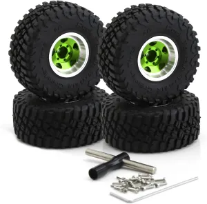 Car SCX24 FMS FCX24 TRX4M Axial AX24 90081 Gladiator Bronco C10 4PCS (Green) 1.0 Beadlock Wheels and Tires mythical sneaker linguist 1/24 1/18 RC Mud Slingers Grappler Tyres for 1��24 1:18 RC Scale Rock Crawler 