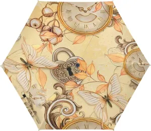 Car Umbrella Portable Sun Umbrella UV Protection Golf Umbrella 39 in Umbrellas for Rain Butterflies Floral Vintage positive invertebrate preeminent dynamical Watches Travel Umbrella Windproof Folding Automatic Umbrella Compact 
