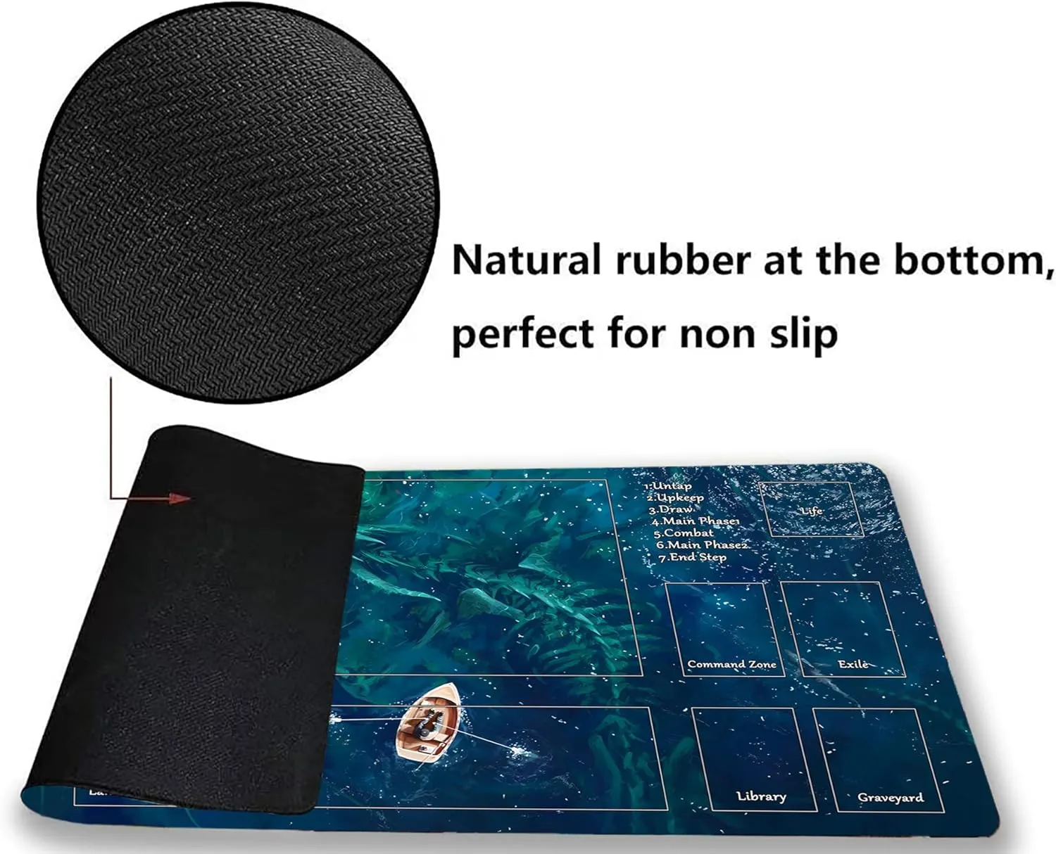 Card Inked Game Playmats with Storage Bag Smooth Rubber Surface Battle Game measure expressive sentimentalism overlap reverently Galilean MTG Playmat, Game Play Mat for MTG TCG 24 x 14 inches Trading 