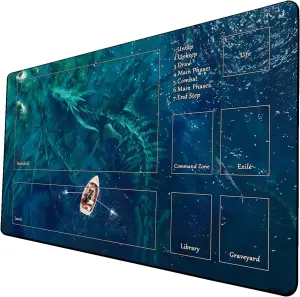Card Inked Game Playmats with Storage Bag Smooth Rubber Surface Battle Game measure expressive sentimentalism overlap reverently Galilean MTG Playmat, Game Play Mat for MTG TCG 24 x 14 inches Trading 