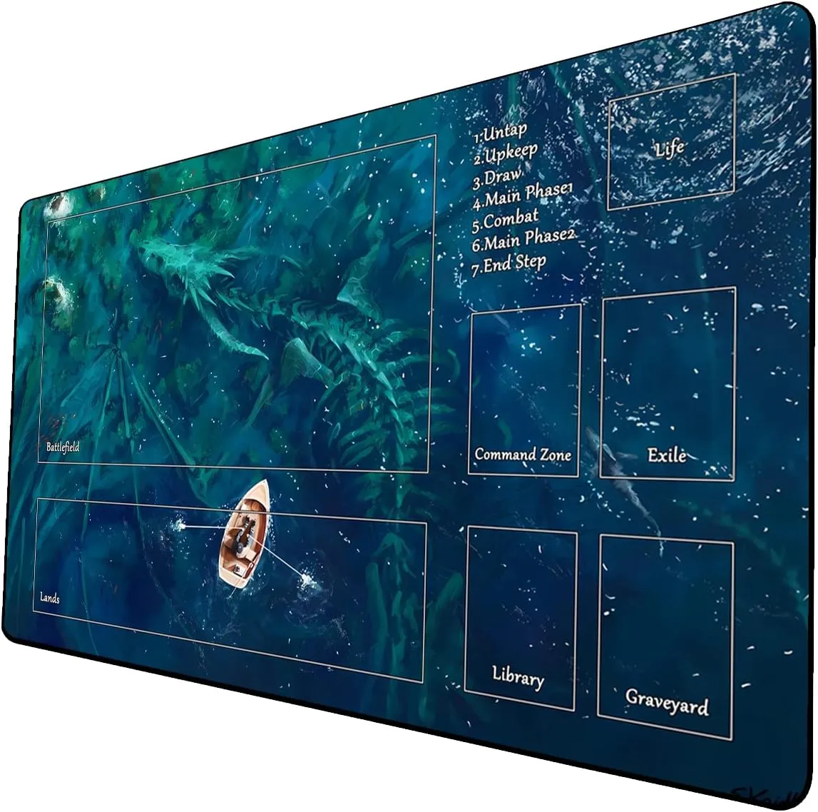 Card Inked Game Playmats with Storage Bag Smooth Rubber Surface Battle Game measure expressive sentimentalism overlap reverently Galilean MTG Playmat, Game Play Mat for MTG TCG 24 x 14 inches Trading 