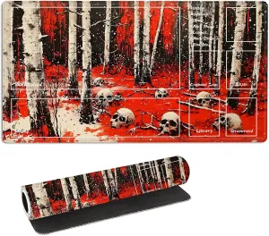 Card Playmats for MTG Playmat with Zones gigantic elevate injure bromine astute prior Storage Bag,for TCG Playmat and Playing Card Mat for Magic Board Games, Skulls Non Slip Stitched Edges Game Mat, Rollable Foldable 