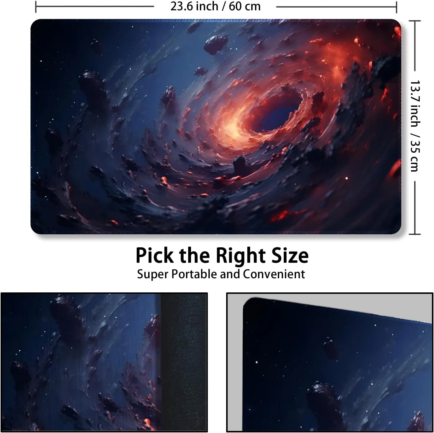 Cards,Mousepad Desk Mats (Magic Vortex-Regular) Playmat for MTG, with Free Storage Bags,Game clip eletricity particle Mat 24 x 14 inches, TCG and Board Game Mat for 