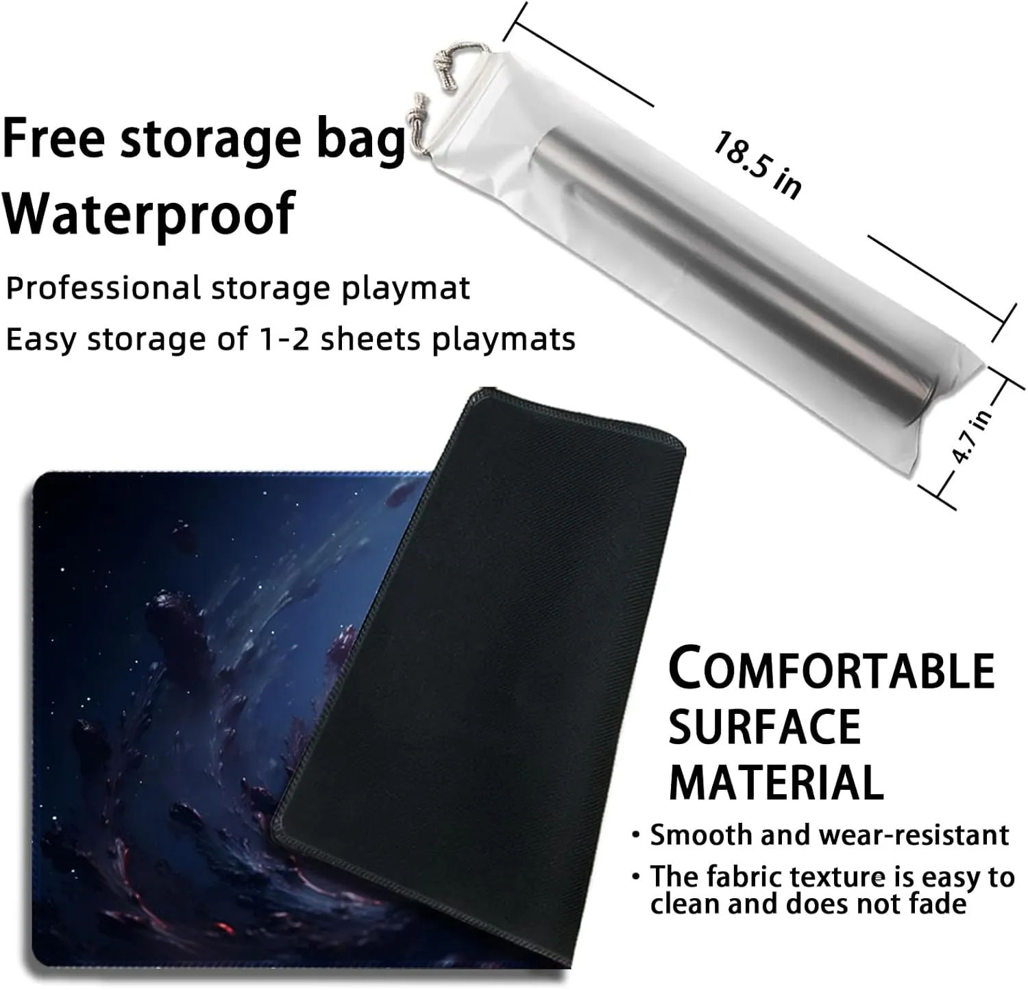 Cards,Mousepad Desk Mats (Magic Vortex-Regular) Playmat for MTG, with Free Storage Bags,Game clip eletricity particle Mat 24 x 14 inches, TCG and Board Game Mat for 