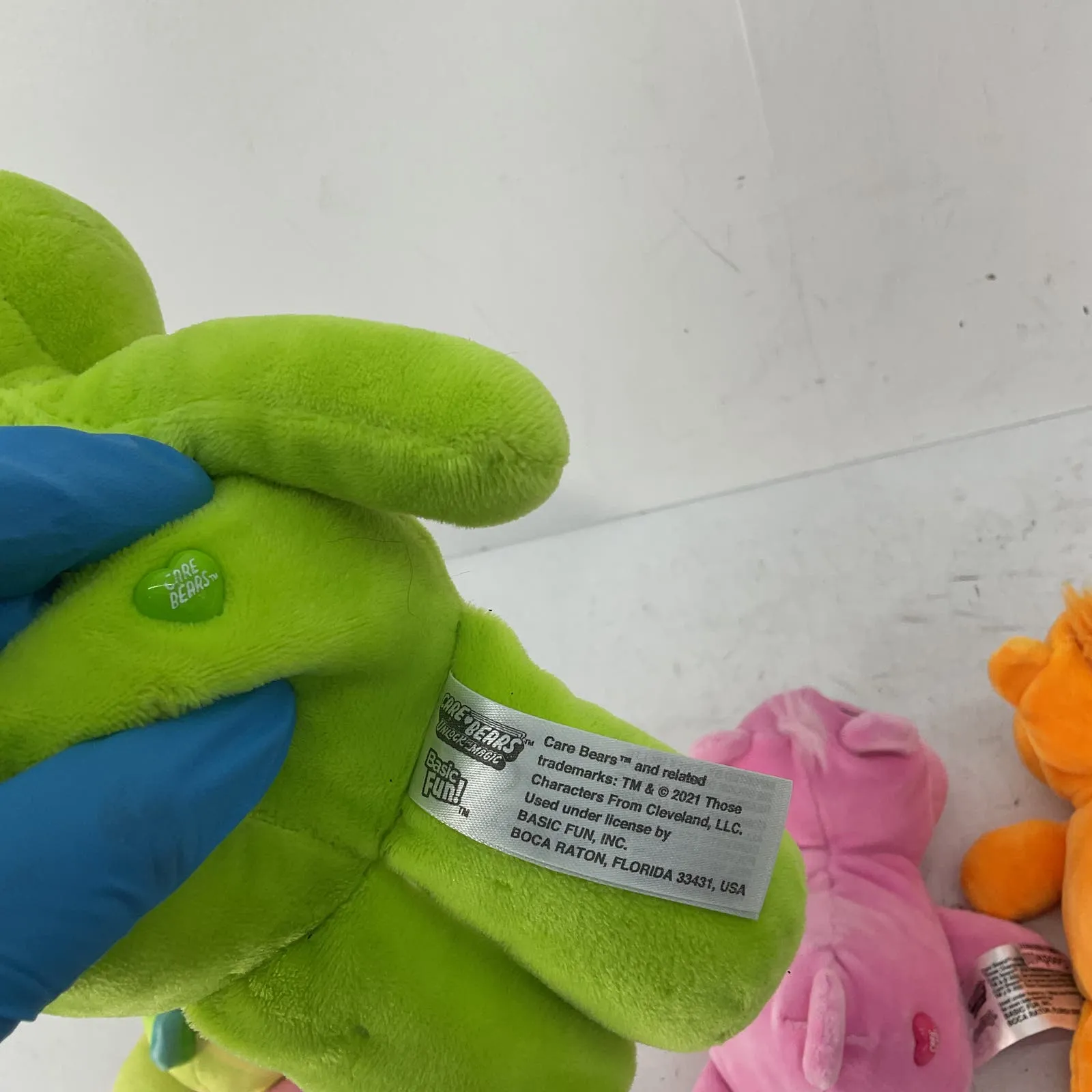 Care Bears Multicolor Stuffed Animal Plush Toy Lot Green orange Pink Kite