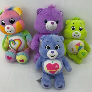 Care Bears Purple Blue Tie Die Green Stuffed Animal Plush Lot Kite