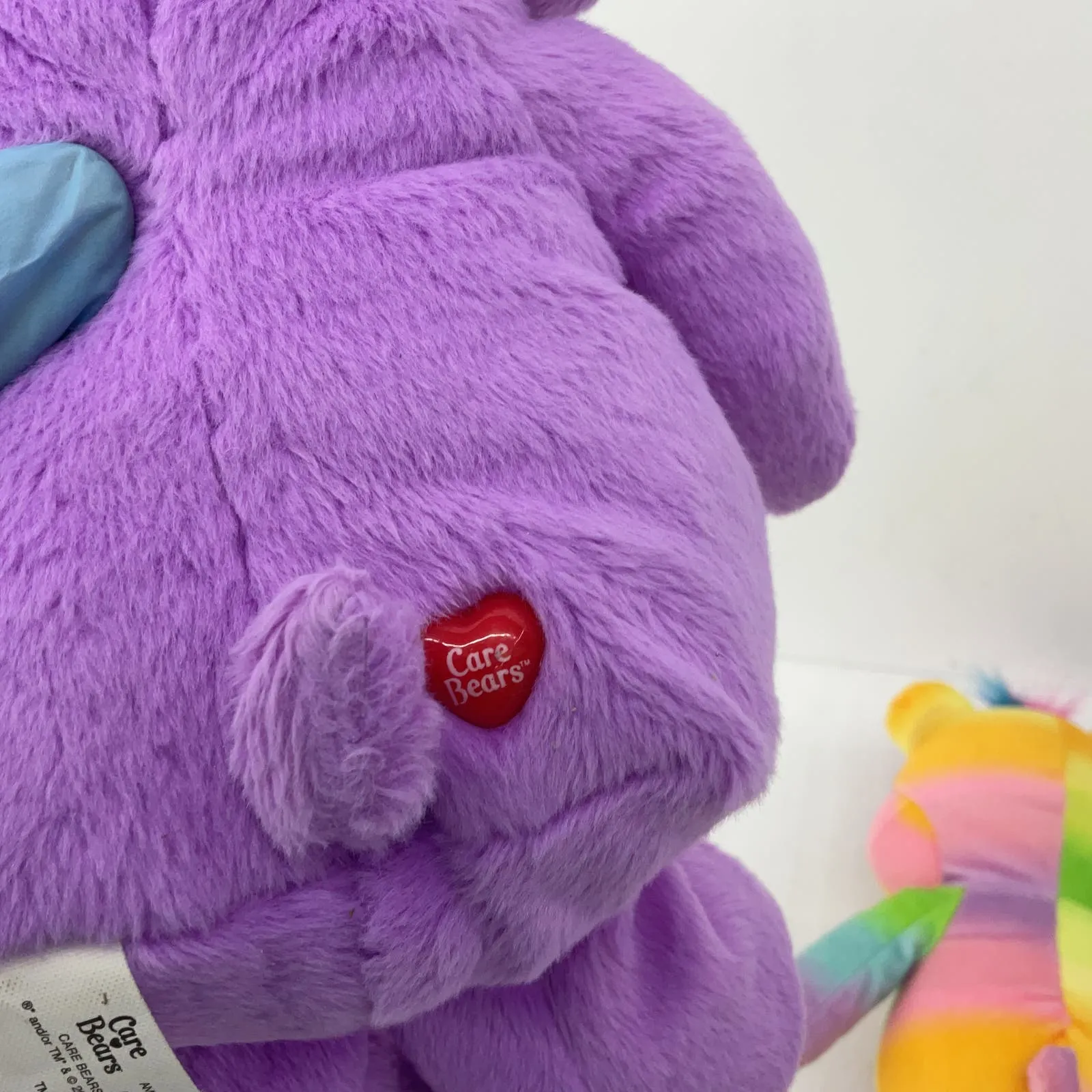 Care Bears Purple Blue Tie Die Green Stuffed Animal Plush Lot Kite